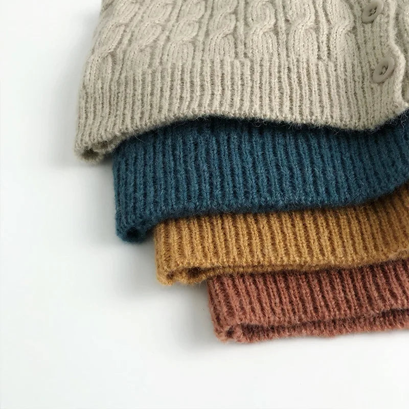 Sweater 2025 Autumn Winter New Children's Clothing Korean Style Boys and Girls Fashion Mohair Twist Knitted Waistcoat Casual