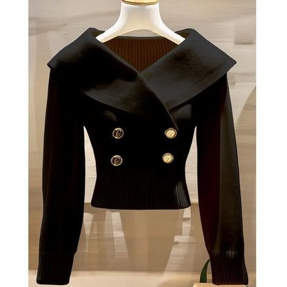 Sweater Women's 2025 New Fashion Autumn Long-Sleeved Temperament Casual Knitwear Female Pullovers Sweater
