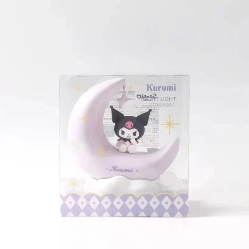 Moon Night Light Cinnamoroll Kuromi Melody LED Light-emitting Ornaments USB Interface Desktop Decoration