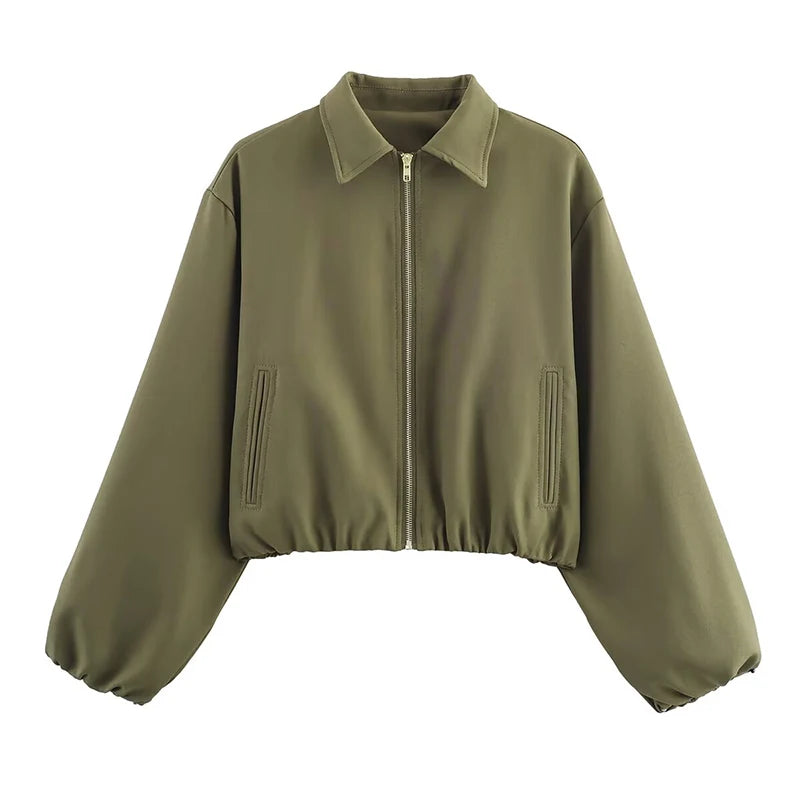 Fashion Short Jackets Coats For Women Turn-down Collar Long Sleeve Coats Casual Female Outerwear Chic Tops