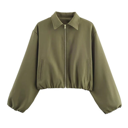 Fashion Short Jackets Coats For Women Turn-down Collar Long Sleeve Coats Casual Female Outerwear Chic Tops