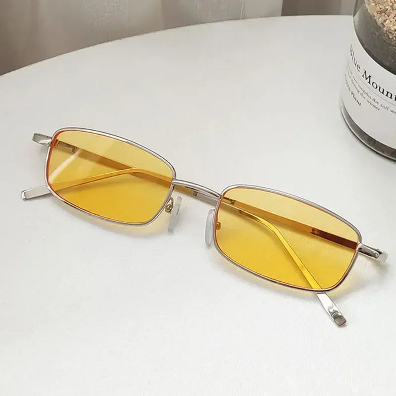 New Fashion Small Rectangle Sunglasses Men Women Vintage Square Driving Sun Glasses Luxury Brand Metal Frame Eyewear 선글라스