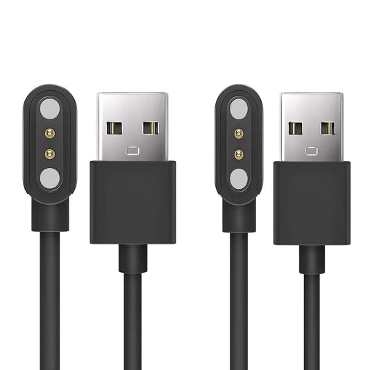 Curve Smart Watch Charger Magnetic Replacement Charger Compatible with Aolon Curve 2.01" Inches Smart Watch (2 Pack-Black+Black)
