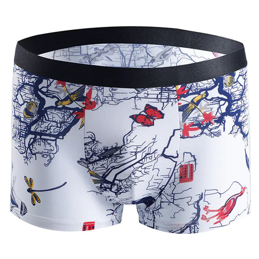 Men's Breathable Boxer Shorts with Fashion Print