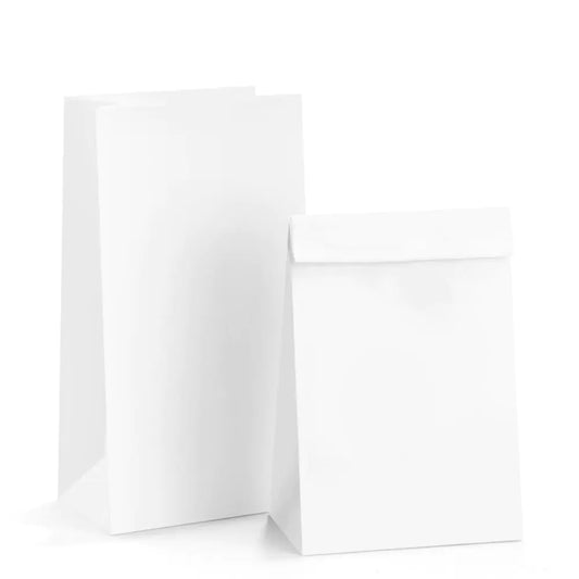 BagDream Paper Lunch Bags 6lb 100Pcs Kraft Paper Bags Bulk Craft Bags Bread Bags White Paper Snack Bags 6x3.54x11 Inches Kraft Sack Lunch Bags