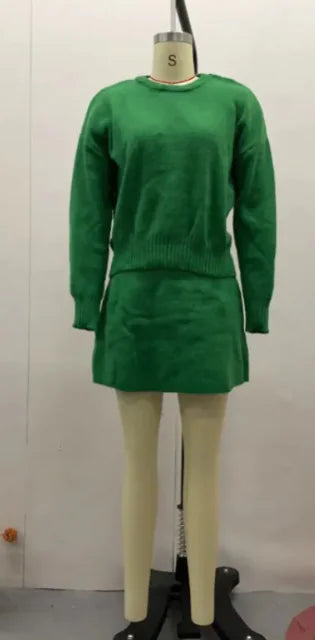 Women Knitwear Skirt Outfit