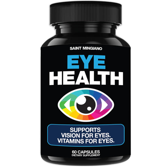 Eye Health & Vision Vitamins Supplement 60 Capsules - Supports Eye Strain Dry Eyes and Vision Health - Supports Vision Ocular and Macular Health Aids Blue Light Strain - 14 Active Ingredients.