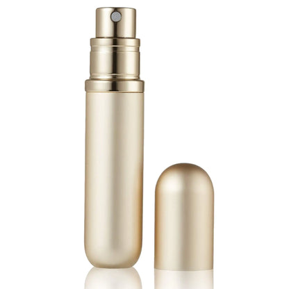 BRARIOS Refillable Portable Mini Perfume Atomizer for Travel 5ml Luxury Empty Leakproof Pump Perfume Spray bottle Atomizer for Man and Woman (Y-Champaign Gold)