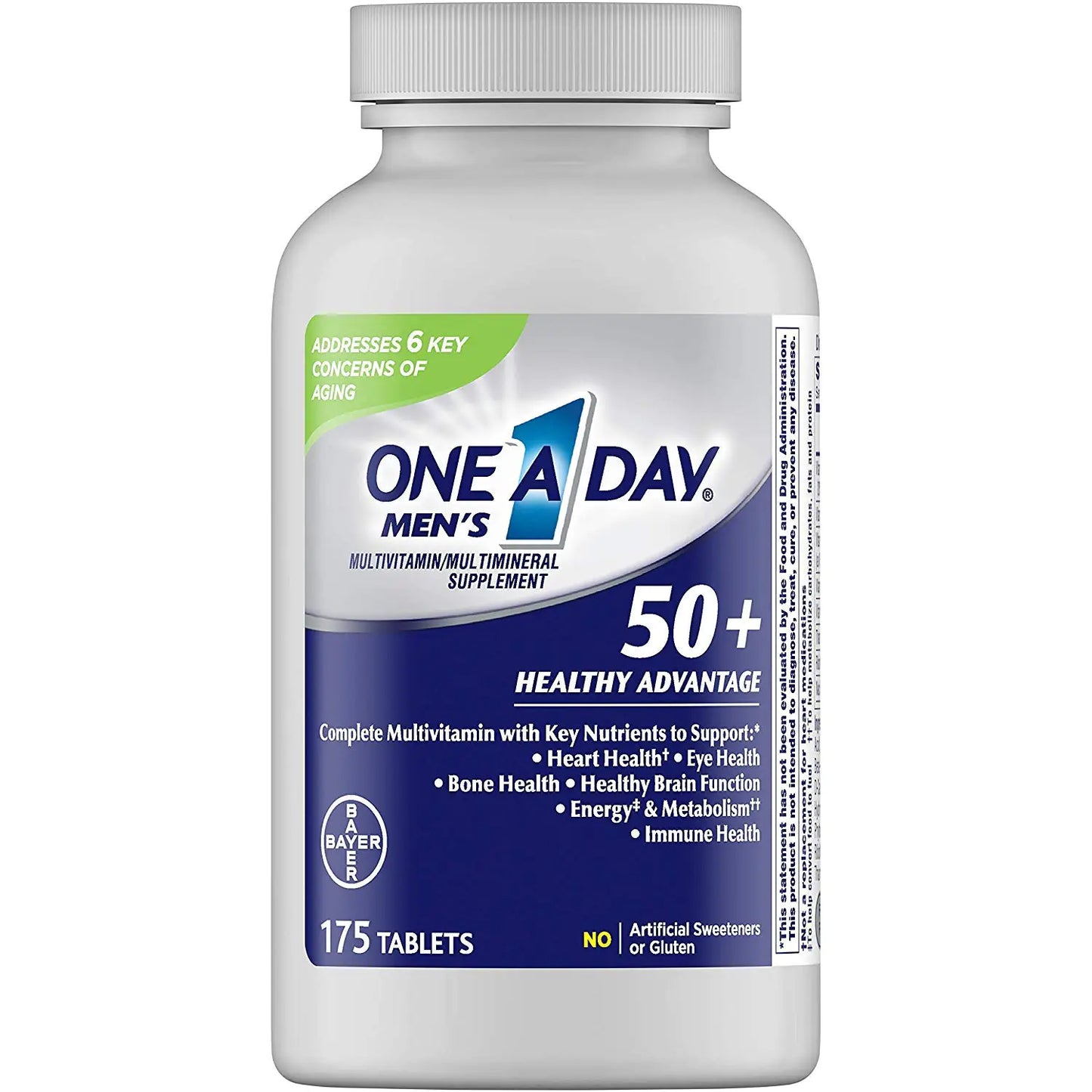 One A Day Menâ€™s 50+ Multivitamins Supplement with Vitamin A Vitamin C Vitamin D Vitamin E and Zinc for Immune Health Support* Calcium & more 175 count