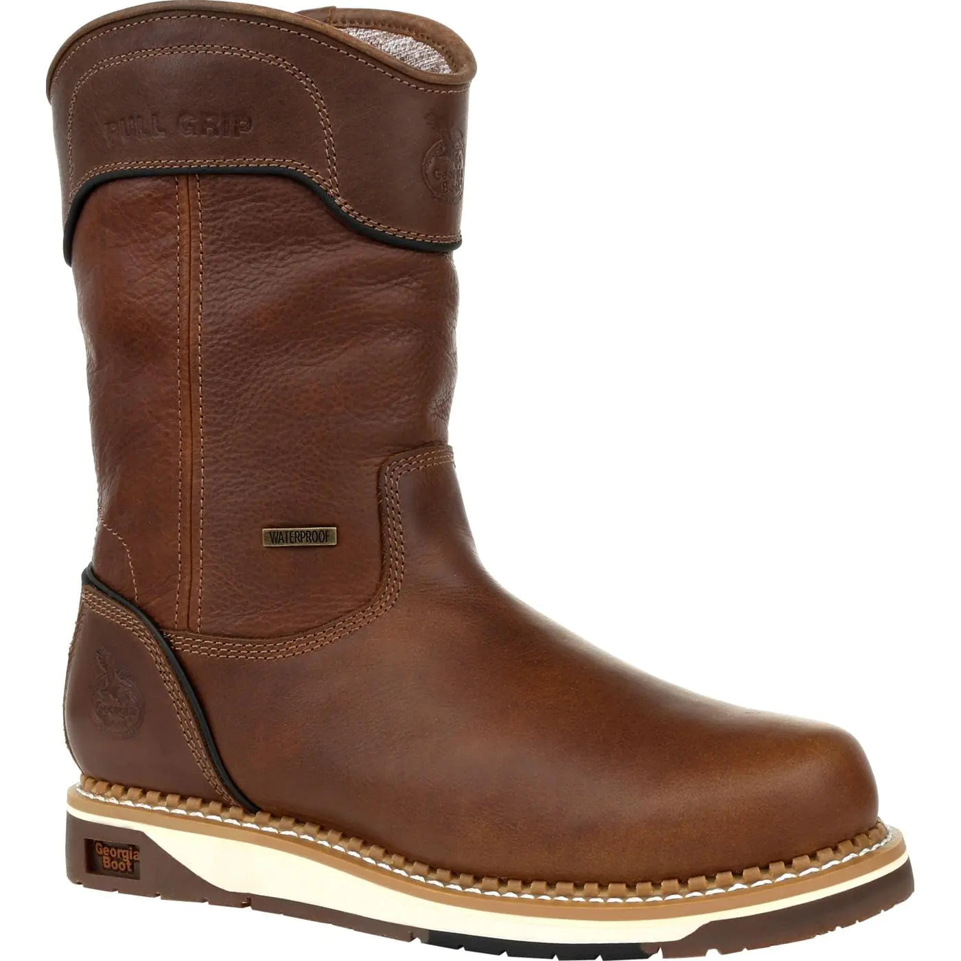 Georgia Boot Mens AMP LT Wedge Industrial Boot Brown 7.5 Wide