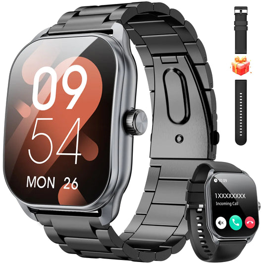 Curve Military Smart Watch for Men(Answer/Make Call) 2.01" Smartwatch with Heart Rate/Sleep Monitor Fitness tracker with 120+ Sports Modes IP68 Waterproof Fitness Watch for Android iOS (2 Straps)