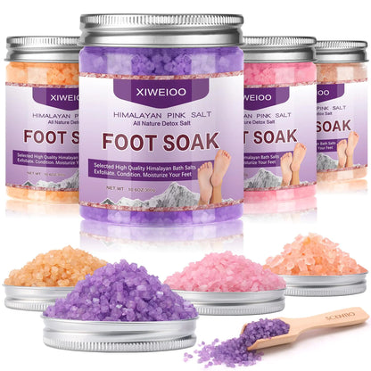 XIWEIOO Tea Tree Oil Foot Soak Stubborn Foot Odor Athletes Lavender Foot Soak with Pure Epsom Salt Soak Pedicure Salt Athletes Foot & Stubborn Foot Bath Salt Softens Calluses & Soothes Foot Care spa…