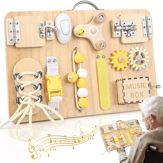 Joyreal Fidget Busy Board for Adults with DementiaEngaging Alzheimers Products & Dementia Activities for SeniorsAssistance Products Elderly Patients - Gift Toys for People with Alzheimers