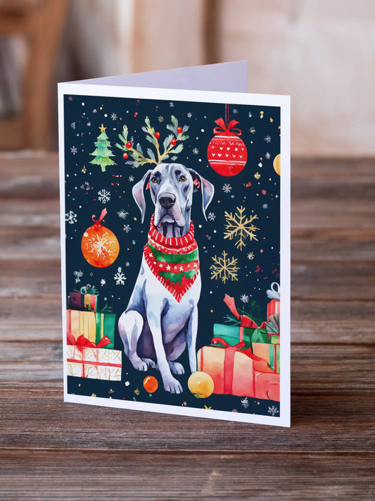 Great Dane Christmas Greeting Cards Pack of 8