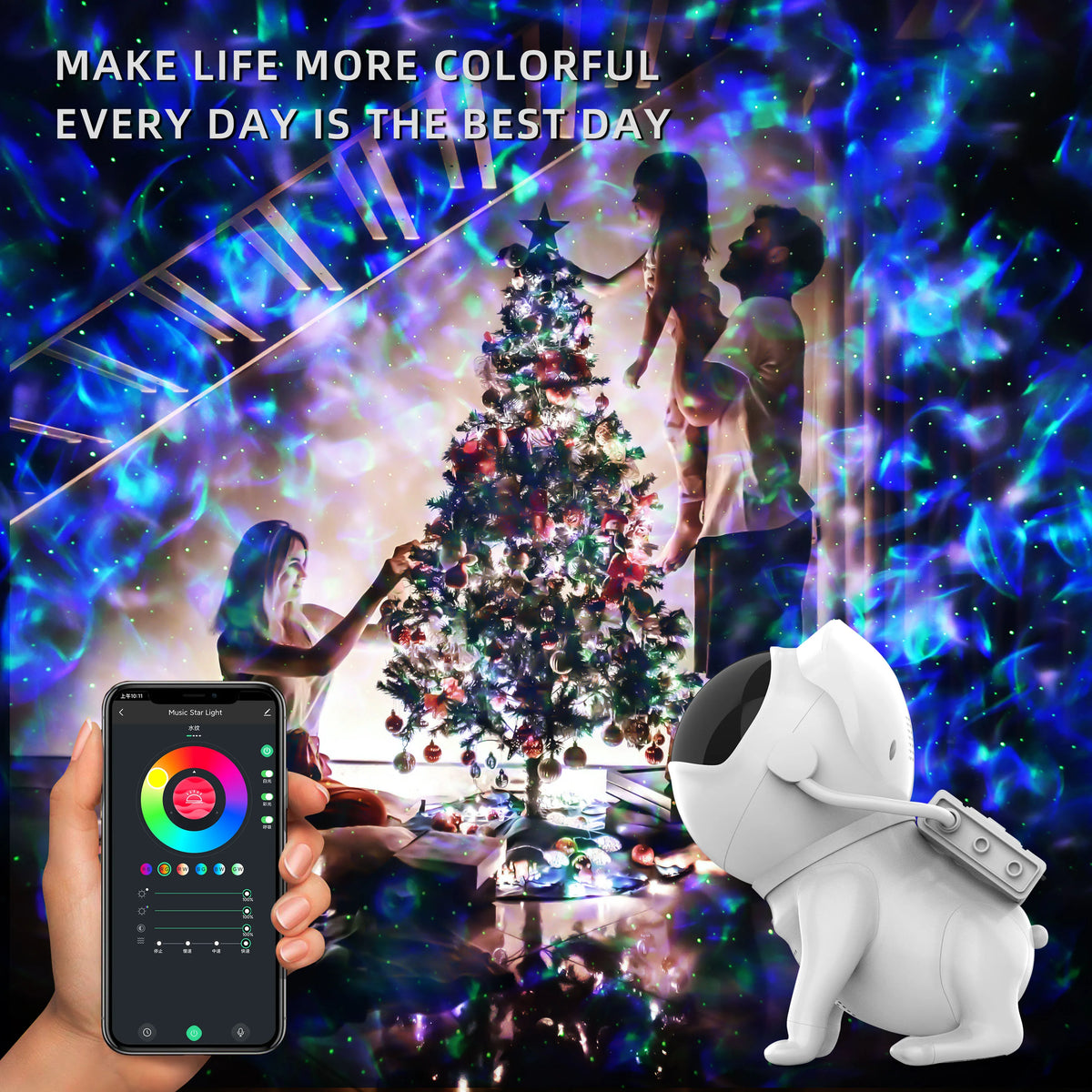 Space Dog Star Ceilling Light Sky galaxy Light Astronaut Star Projector for Bedroom