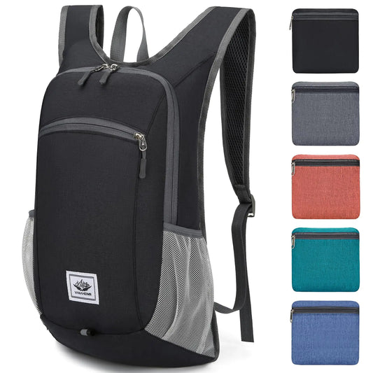 Esup 15L Lightweight Hiking Backpack Foldable Small Travel Backpack Packable Camping Backpack for Women Men (Black)