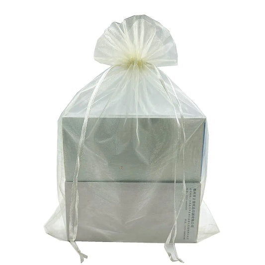 LYSXP 30PCS Organza Bags 10x14InchIvory Large Sheer Organza Bags Wedding Favor Bags with Drawstring Party Christmas Candy Bags…