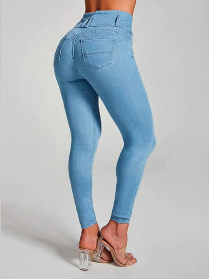 High-Rise Skinny Jeans for Women - Slim Fit Curve Sculpting