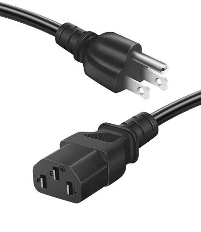 6ft Computer Power Cord NEMA 5-15P to C13 10A 125V 18AWG Replacement AC Power Cord PC Monitor Power Cable Printer Power Supply Cable