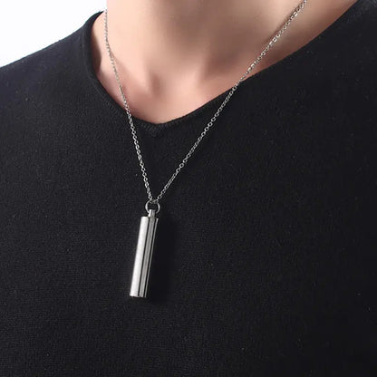 Titanium Steel Perfume Bottle Pendant Necklace for Unisex