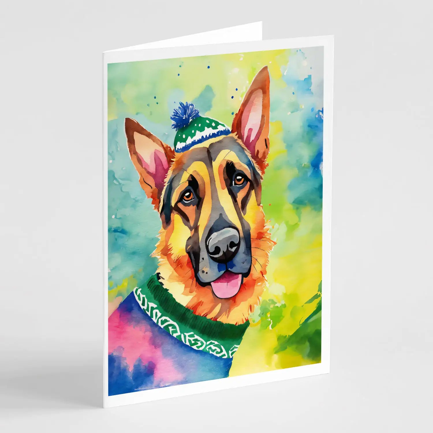 German Shepherd Christmas Greeting Cards Pack of 8