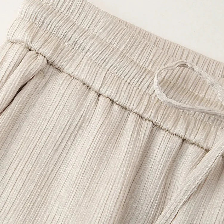 Ruffled Blazer & Casual Trousers Suit