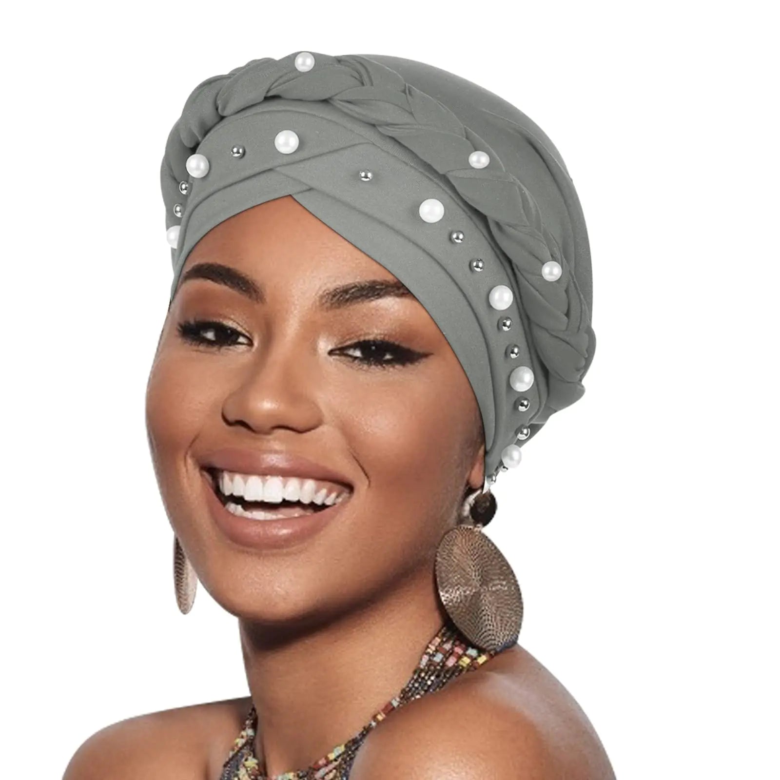 African Women Turban Caps Pre-Tied Twisted Turbans for Women Head Scarf for Women Hair Wraps Cover Beanie Cancer Chemo Headwear for Black Women