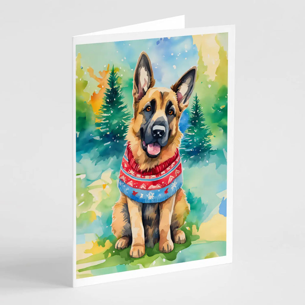 German Shepherd Christmas Greeting Cards Pack of 8