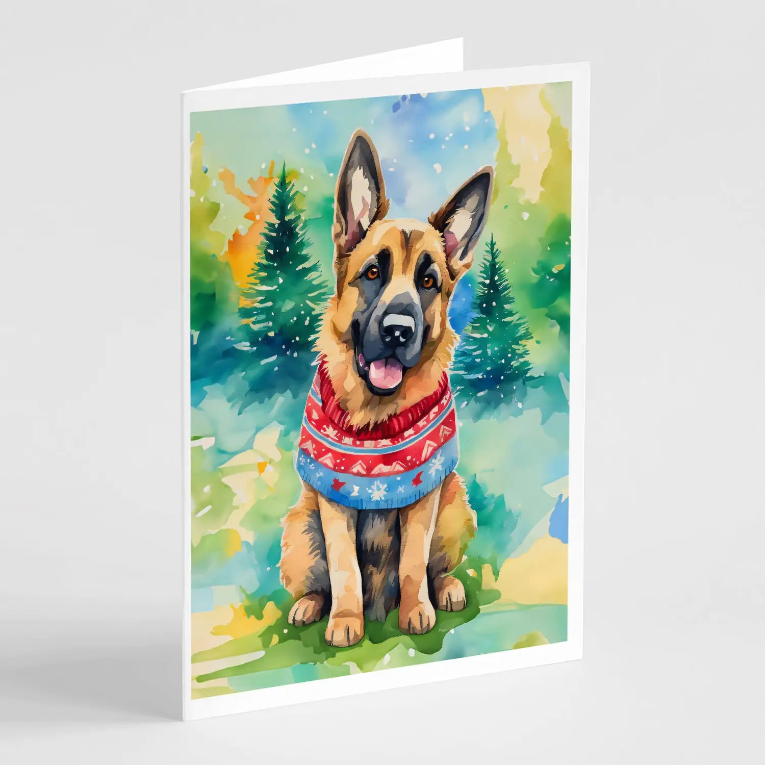German Shepherd Christmas Greeting Cards Pack of 8