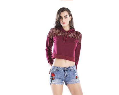 Short Hoodie with Mesh Hood