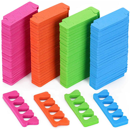200pcs Sponge Toe Separators Pedicure Set for Nail Polish- Premium Nail Art Painting and Polishing Tool Kit 4 Funy Color