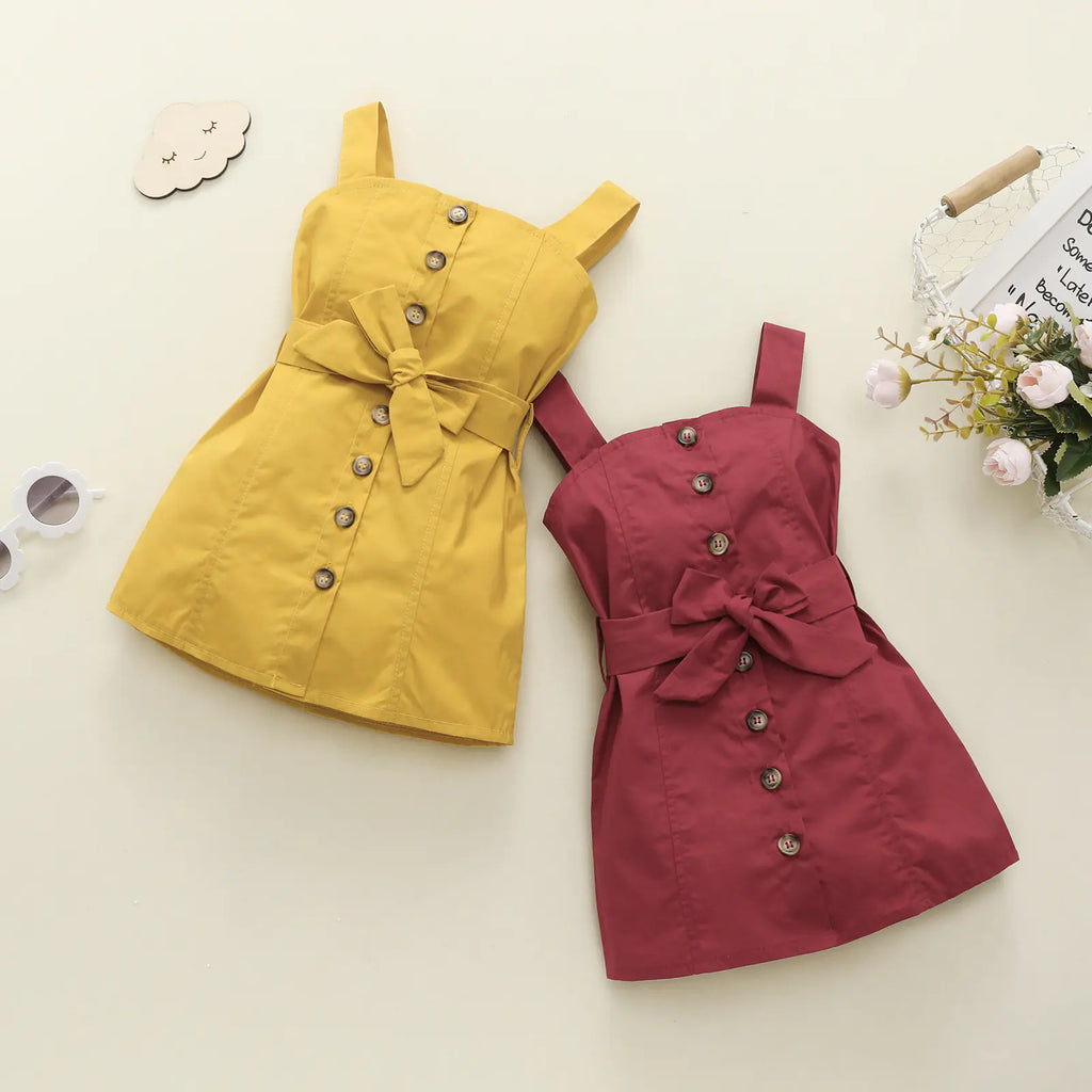 Girls' Sleeveless Single-breasted Dress Suit