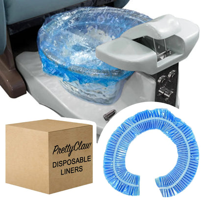 PrettyClaw Disposable Spa Chair Liner Elastic Bags for Pedicure and Foot Massages Footsie Bath Liners Fits Most Salon Chair Tubs Blue (400 Pieces)