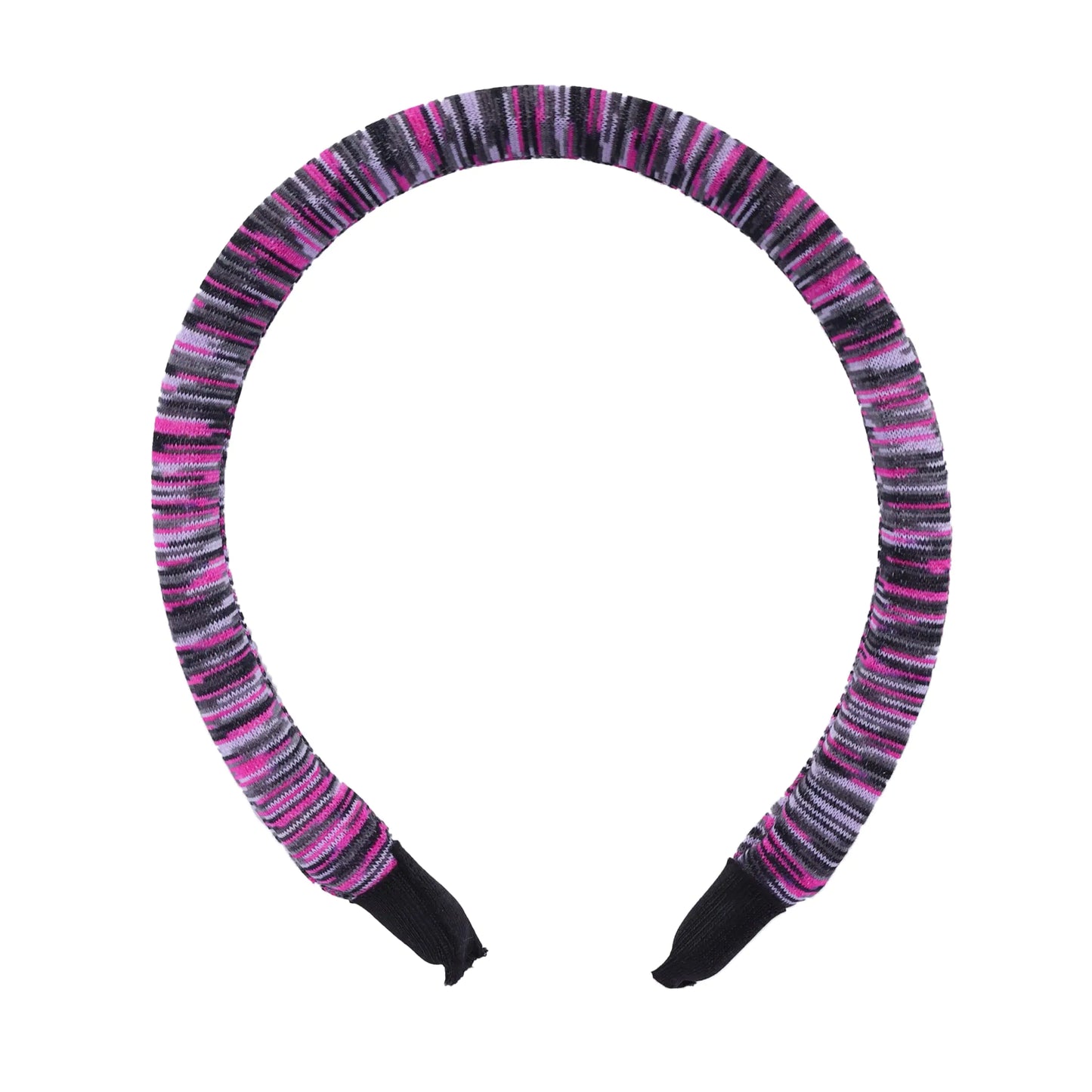 Motique Accessories Padded Headband for Women for Women (Pink & Grey Stripe)