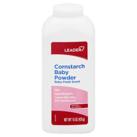 LEADER Cornstarch Baby Powder Baby Fresh 15oz Each