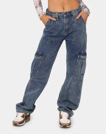 Straight-Leg Cargo Jeans