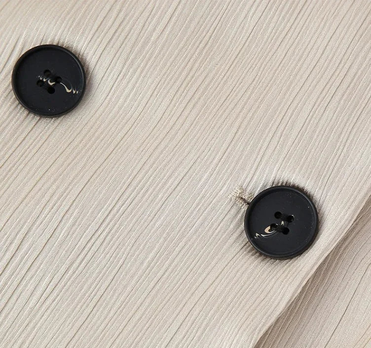 Ruffled Blazer & Casual Trousers Suit