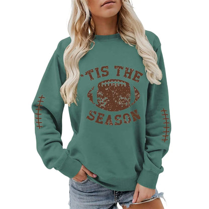 Football Mom Shirt Game Day Sweatshirt Women Football Shirts for Women Long Sleeve Oversized Sweatshirt for Women Clearance Activewear WomenZip(GreenLarge)