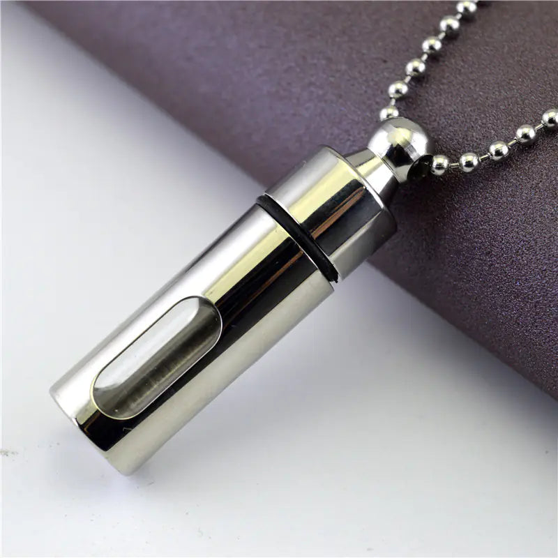 Openable Glass Perfume Bottle Necklace with Seal