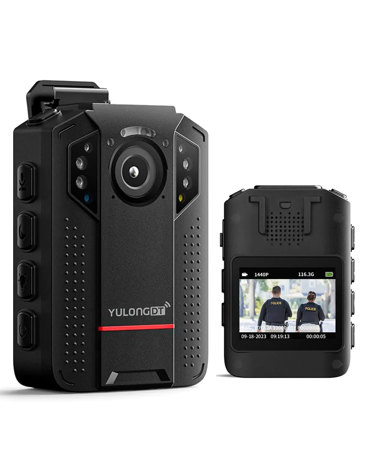 YULONGDT Body Camera2K Full HD Body Cameras with Audio and Video RecordingNight Vision Body CamLoop RecordingIP67 Waterproof3300mAh Battery for PolicePersonalCiviliansLaw Enforcement(128G)