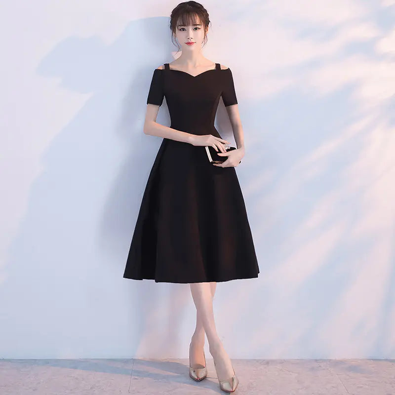 White Evening Dress for Women - Off-Shoulder Mini Dress