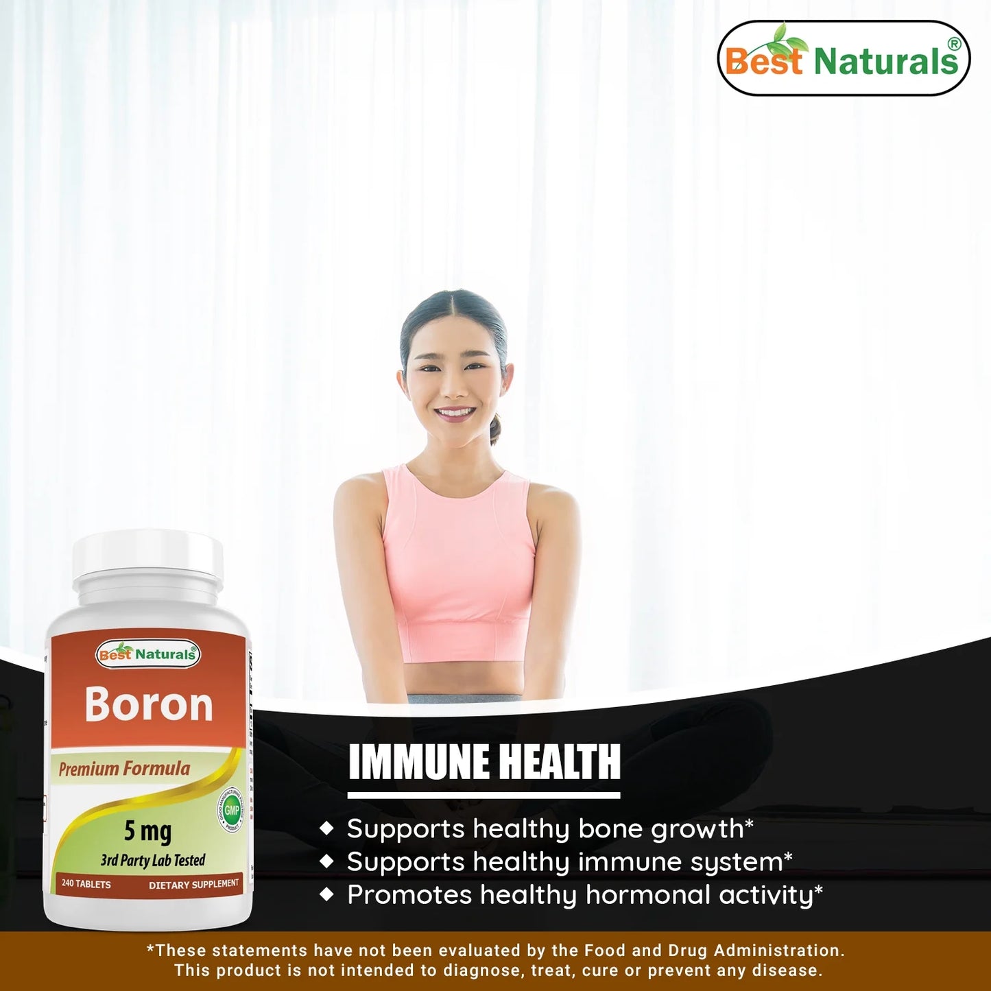 3 Pack  Boron 5 Mg 240 Tablets | Boron Supplements Support Healthy Hormonal Balance and Bone Strength