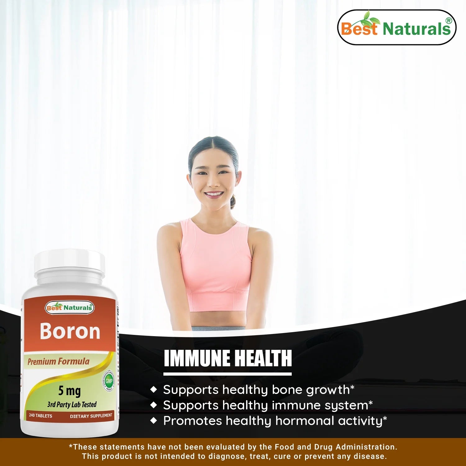 3 Pack  Boron 5 Mg 240 Tablets | Boron Supplements Support Healthy Hormonal Balance and Bone Strength