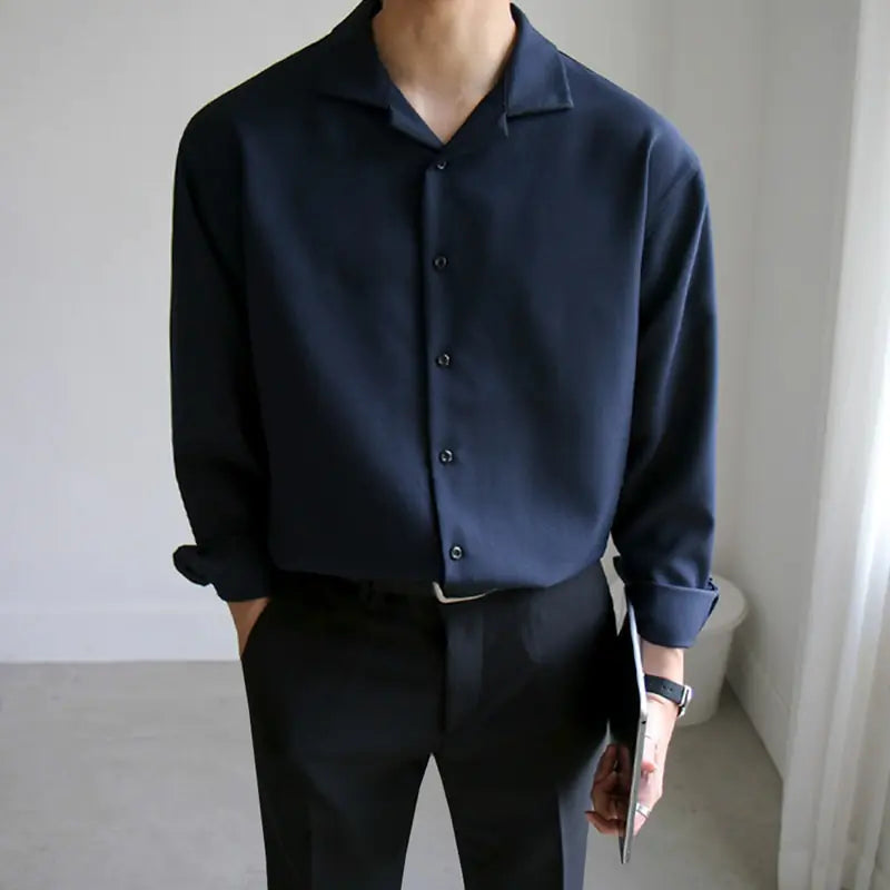 Korean Style Loose Long Sleeve Shirt for Men