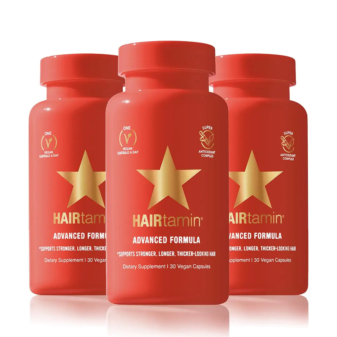 HAIRtamin Advanced Hair Vitamins for Women & Men | All Natural Vegan 5000 Mcg Biotin Capsules Hair Vitamin Supplement | Hair Skin and Nail Vitamins to Promote Hair Growth & Thickness (3 -Pack)