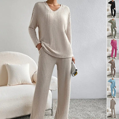 Women's Solid Striped Lounge Suit