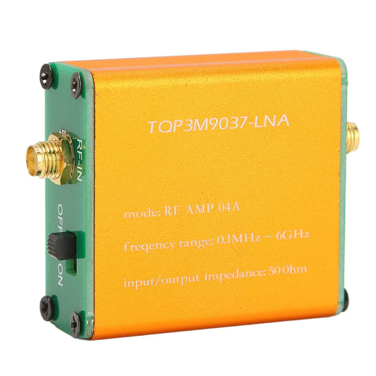 1.95GHz at 20dB Low Noise Amplifier 0.1MHz‑6GHz Full Band RF Power Preamplifier SMA Female RF Wideband Amplifier Broadband Module Receiver for Shortwave FM Radio(Shipped Without Battery)
