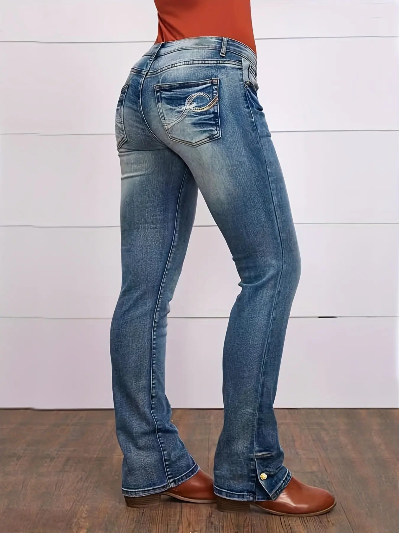 Embroidered Casual Jeans for Women