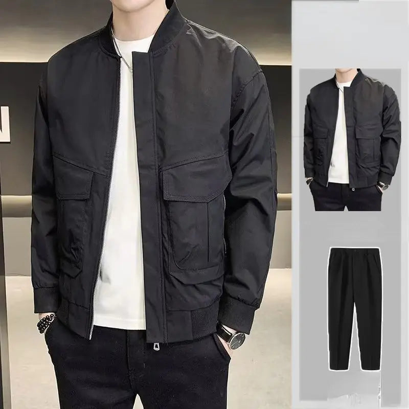 2023 Men's High-End Tracksuit Set with Jacket & Pants