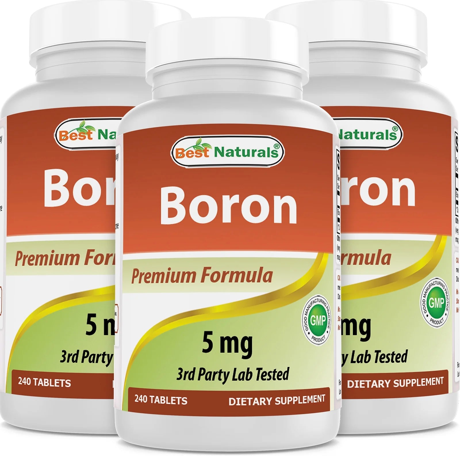 3 Pack  Boron 5 Mg 240 Tablets | Boron Supplements Support Healthy Hormonal Balance and Bone Strength